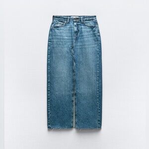 Zara Denim Midi Skirt